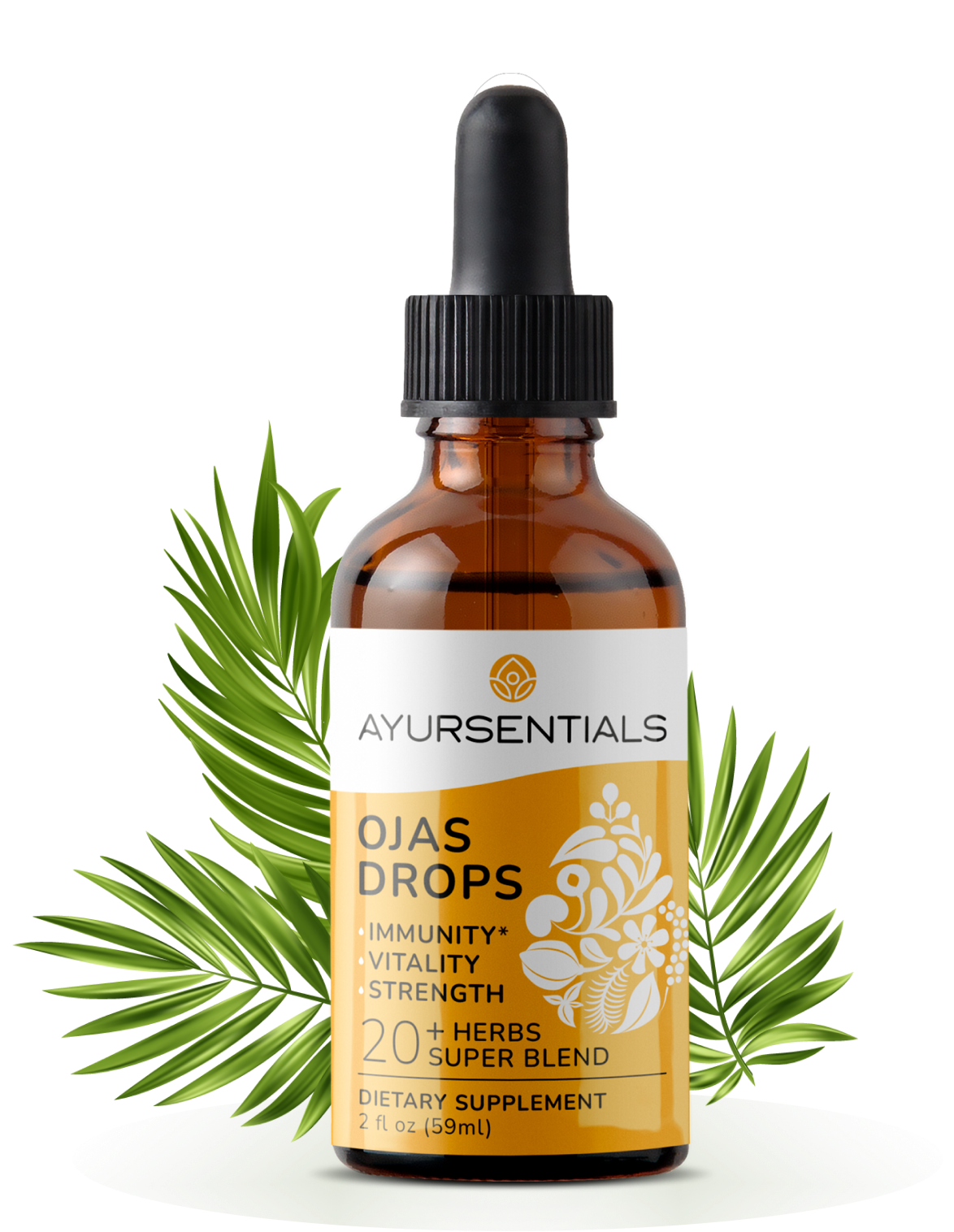 Ayursentials Ojas drops super blend to build vitaluty immunity health strength ayurveda ayurvedic blend ashwaganda tulsi plant healthy